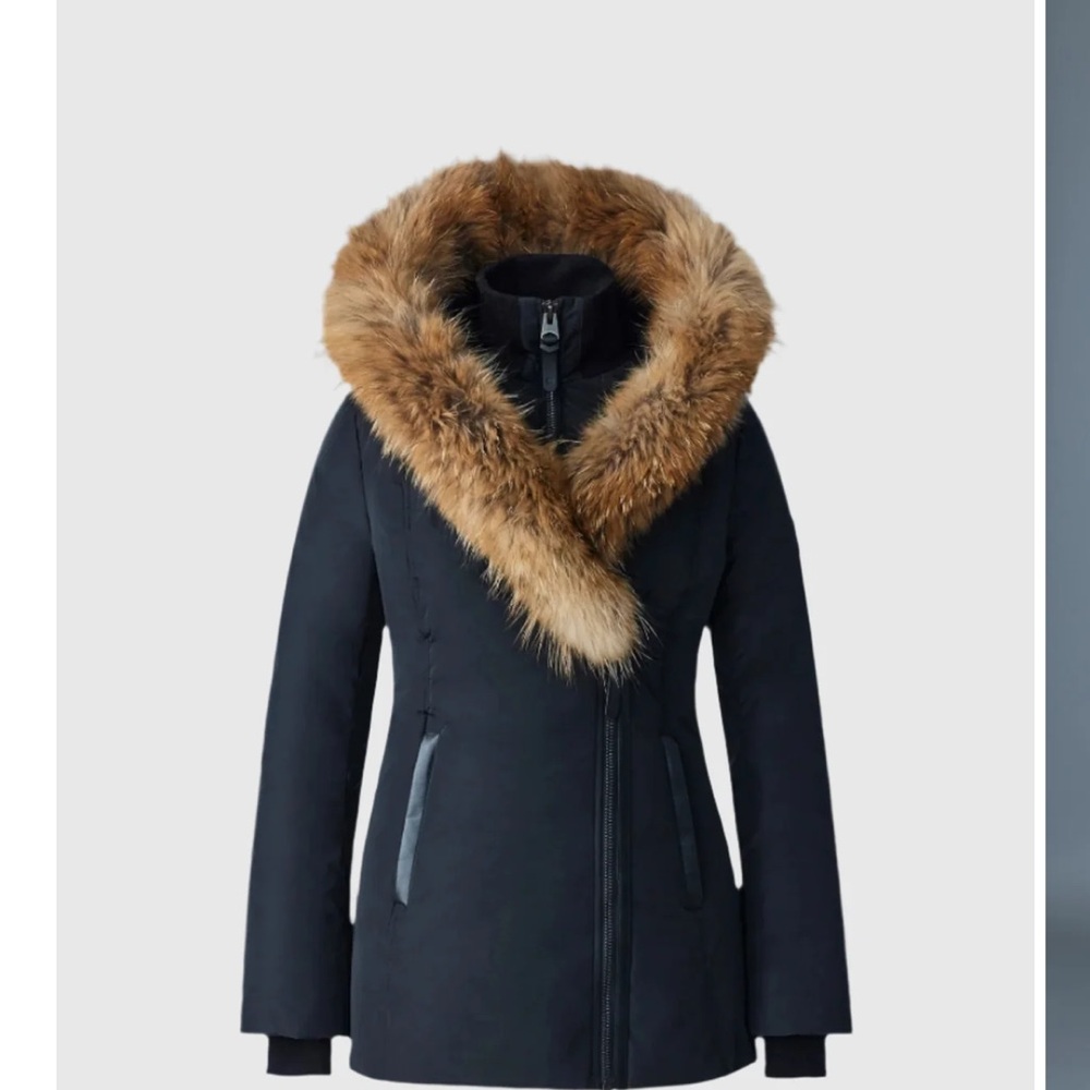 Mackage Black Jacket with Brown Fur Trim-very gently warm! Beautiful coat!!